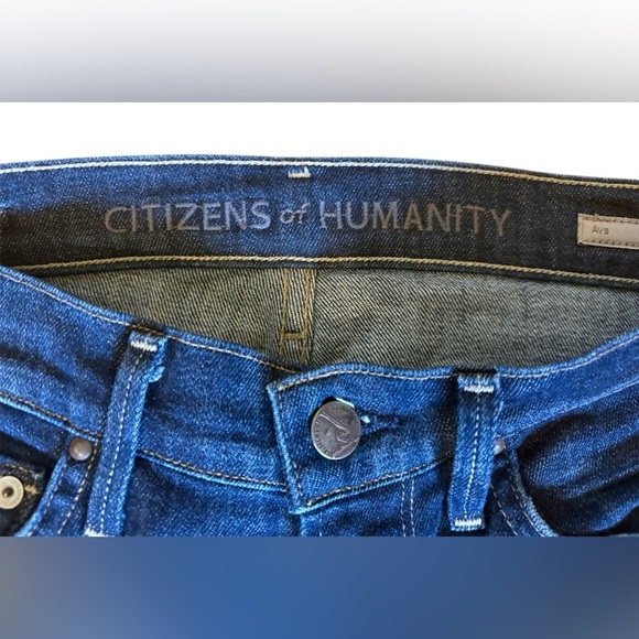 Citizens Of Humanity Blue Straight Leg Low Rise Jeans Size 24 - Picture 4 of 10